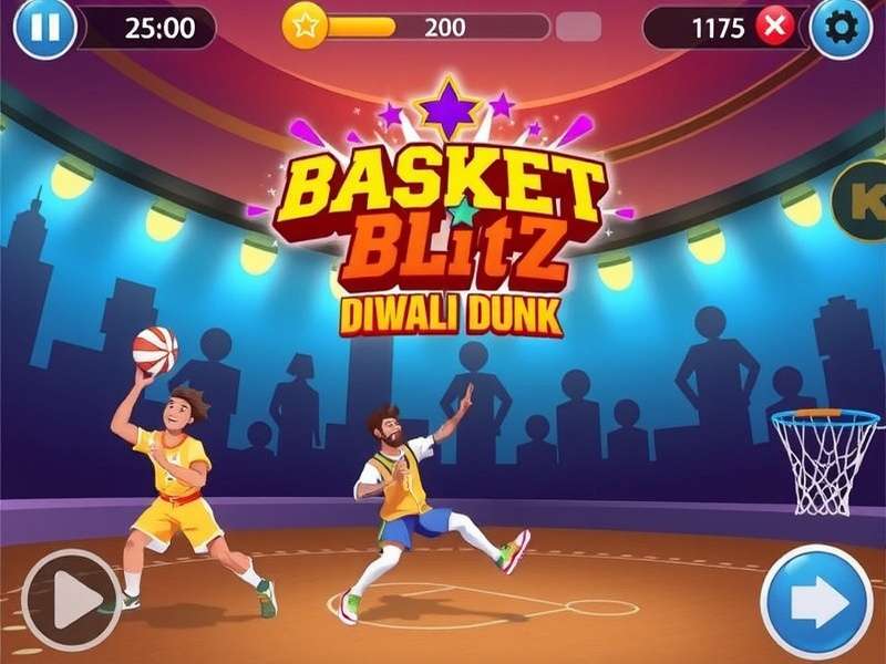 Basket Blitz Diwali Dunk Game Screenshot